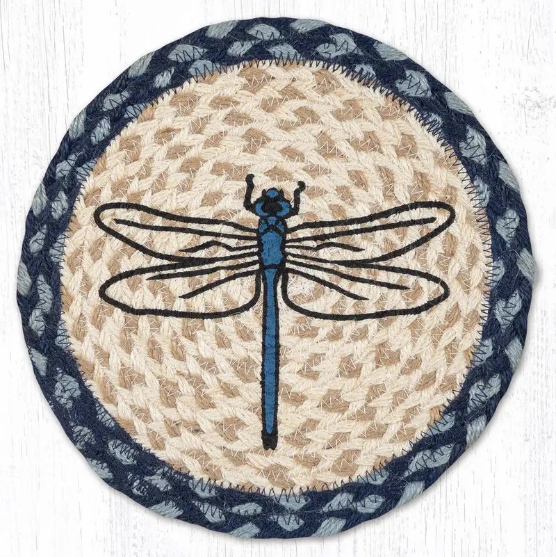 10-Inch Dragonfly Motif Jute Trivet 1