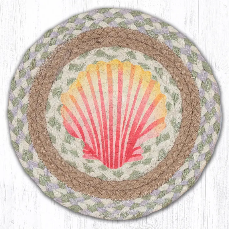 10-Inch Scallop-Edged Jute Trivet For Tabletop Protection 1