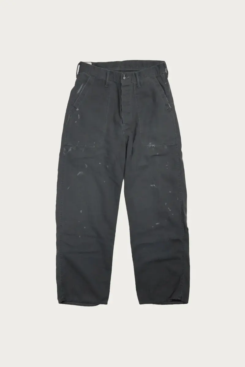 1141Ve-2 Usn Herringbone Trousers – Vintage Effect In Black 1