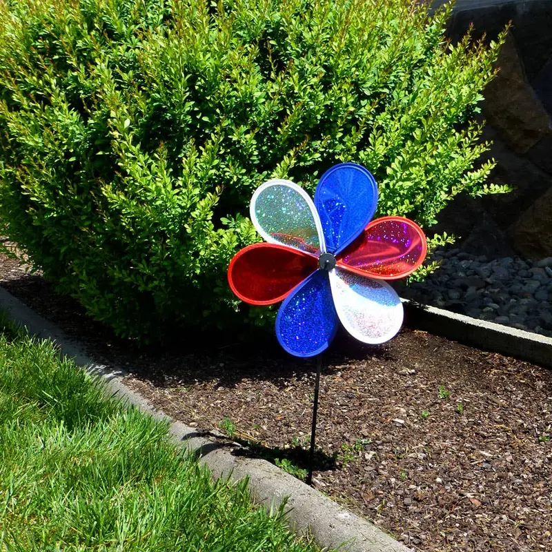 12-Inch Patriotic Sparkle Flower Garden Flag 1