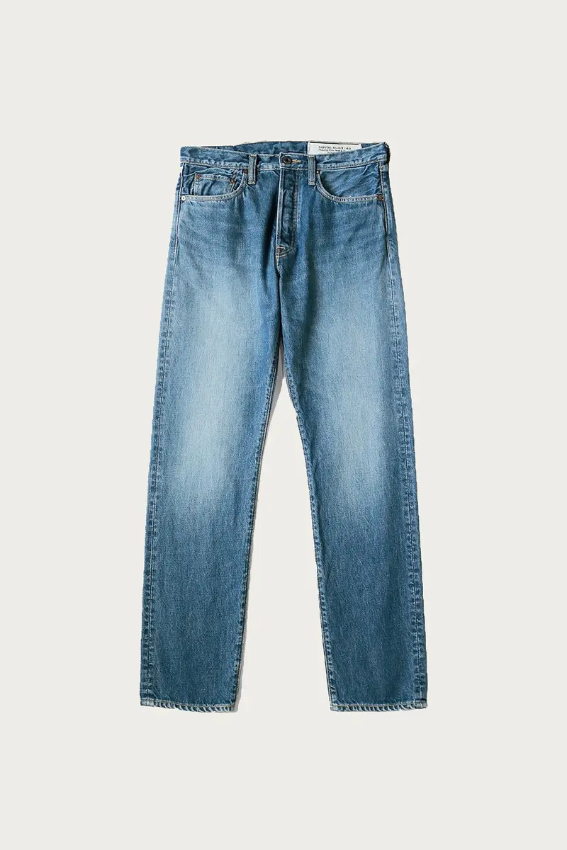 14Oz Japanese Denim Th Straight Fit Jeans – Midtone Wash 1