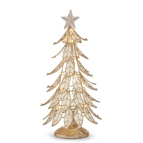 15.5-Inch Lighted Capiz Shell Christmas Tree 1