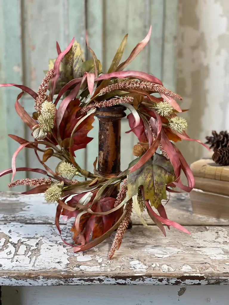 16-Inch Russet Reed Candle Ring – Rustic Fall Table Centerpiece 1