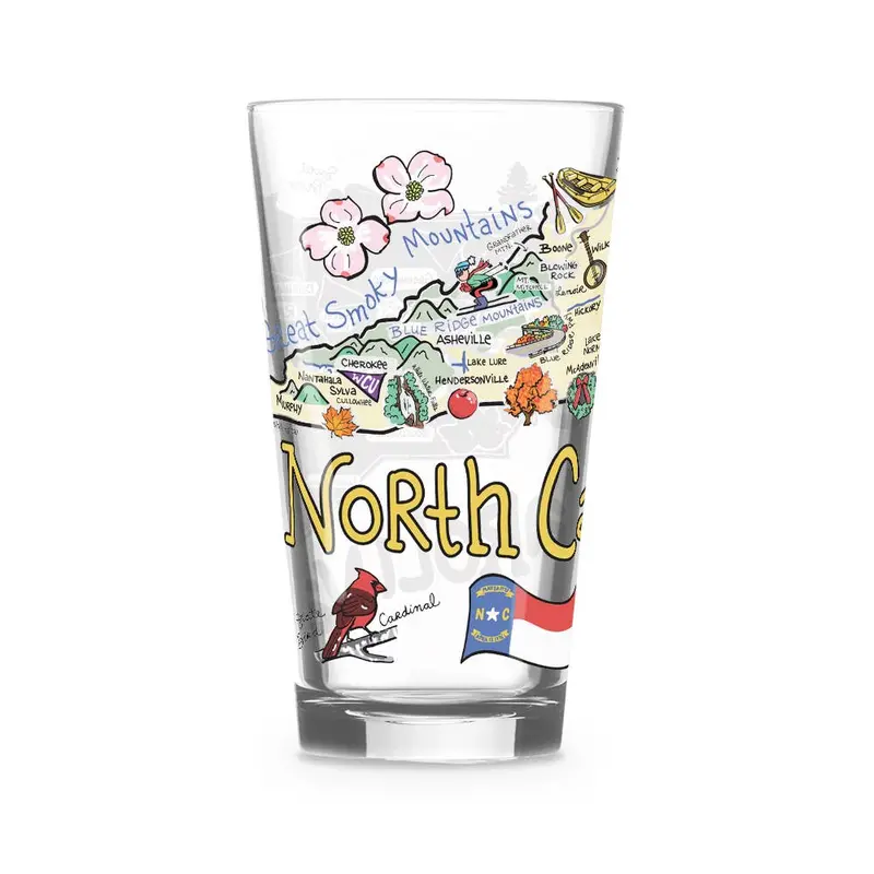 16-Ounce North Carolina State-Themed Pint Glass 1