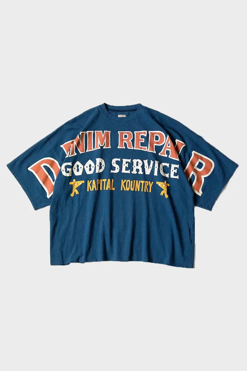 18.5/- Denim-Repair Navy Jersey Oversized Tee 1
