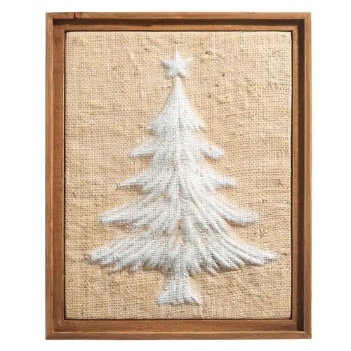 18-Inch Textured Tree Wall Art With Stamped Typography And Frame 1