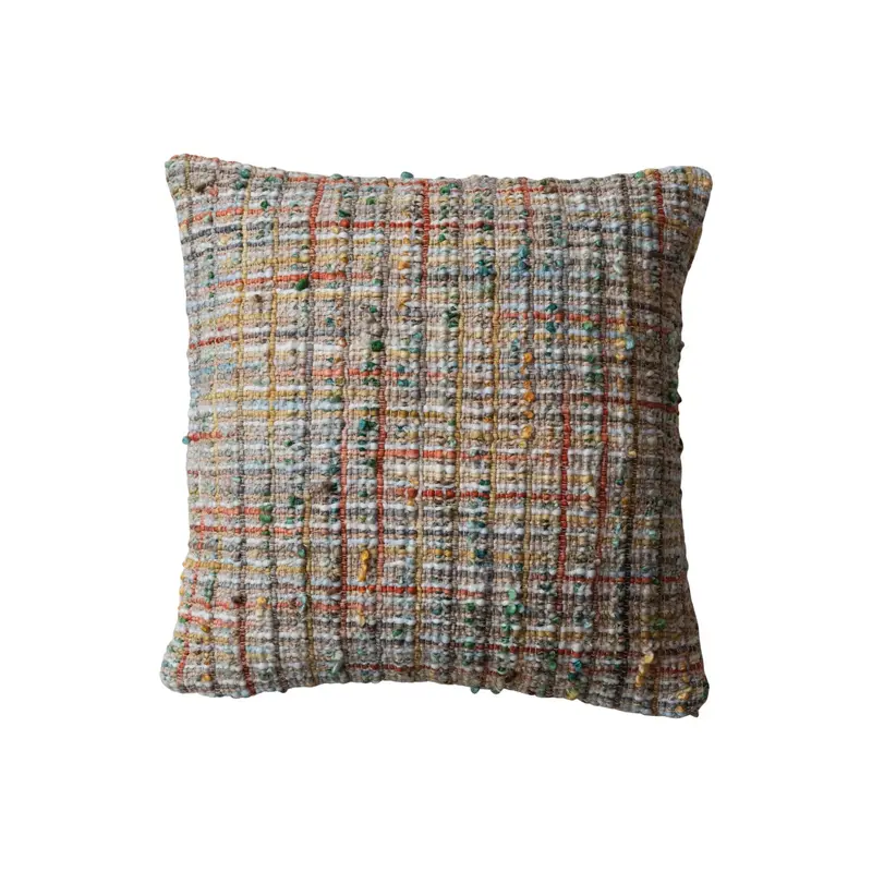 18-Inch Woven Acrylic-Bouclé Square Throw Pillow 1