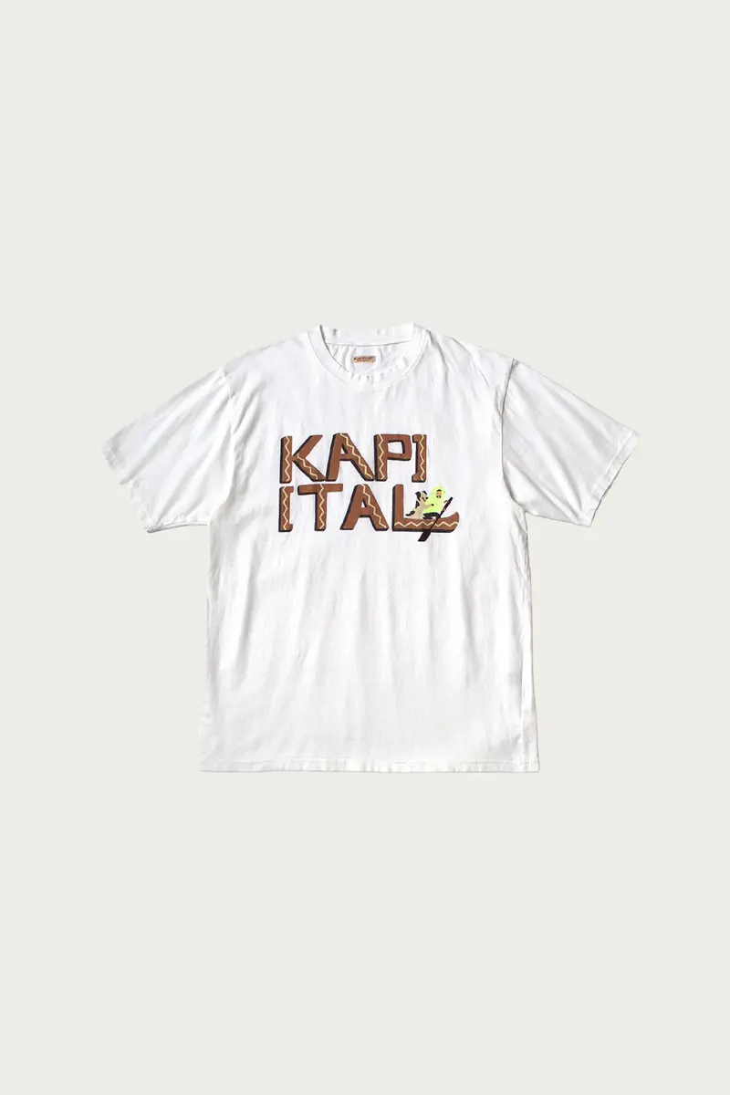 20/- Jersey Crew Neck T-Shirt With Canoe Kapital Logo In Brick Red 1