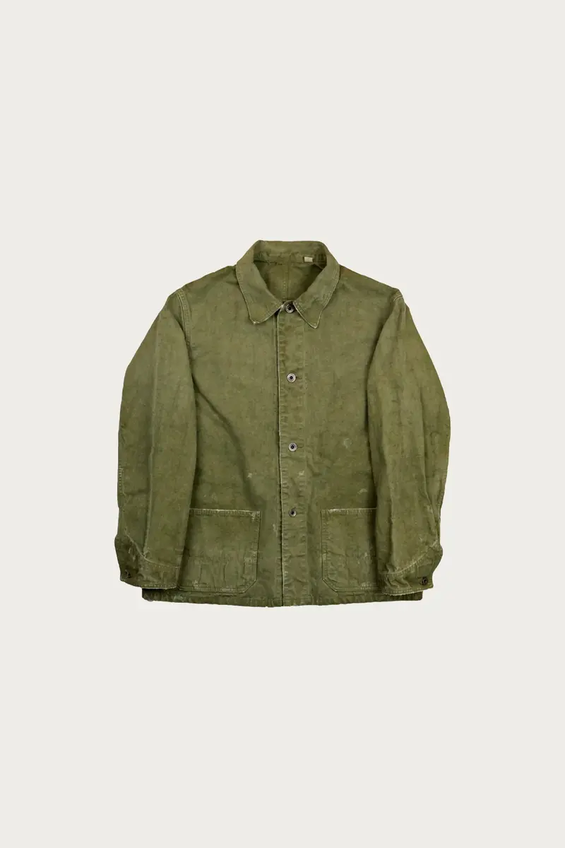 2053Ve Tent Cloth Chore Jacket – Vintage Washed Olive Drab 1