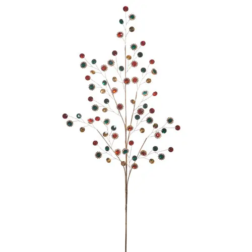 26-Inch Festive Jeweled Spray In Red, Green, And Gold 1