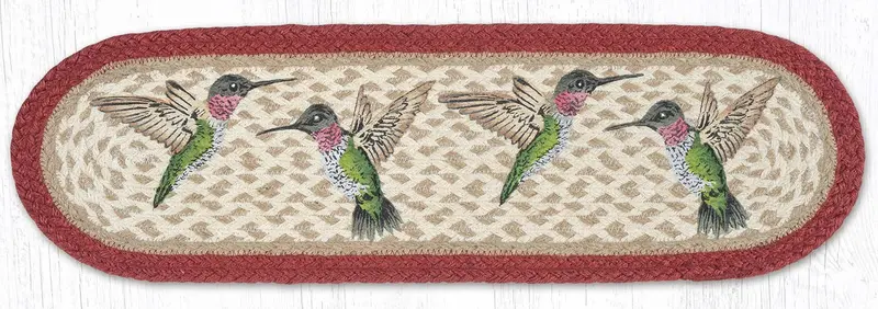 27-Inch Hummingbird Design Jute Stair Tread 1