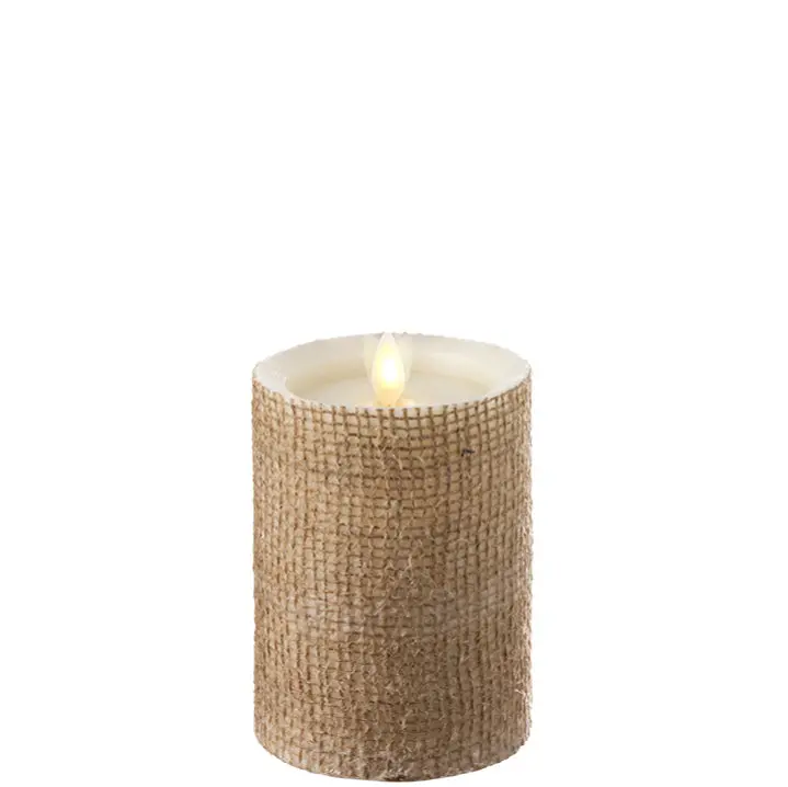 3.5X5-Inch Burlap-Finish Moving Flame Led Candle 1