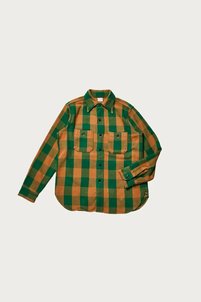 3104 Flannel Shirt – Brown And Off-White Check (Pattern F) 1