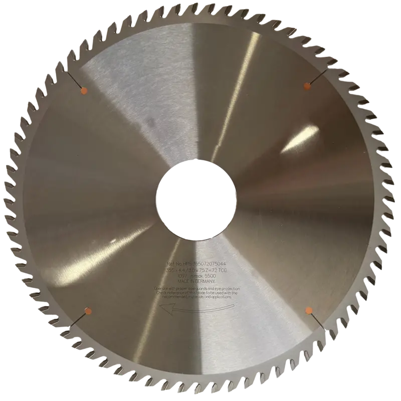 355Mm German-Made Tcg Panel Saw Blade For Giben Machines – 72 Teeth, 75Mm Bore 1