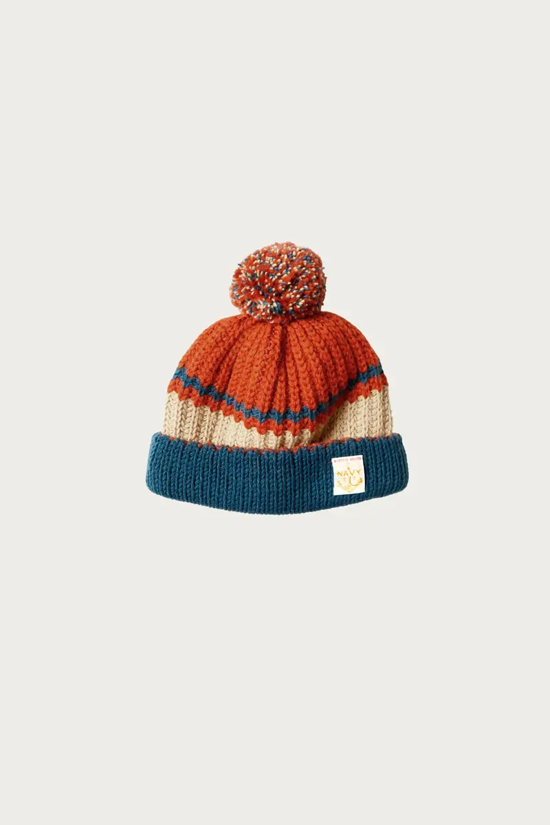 3G Wool Cable-Knit Beanie – Vibrant Orange 1