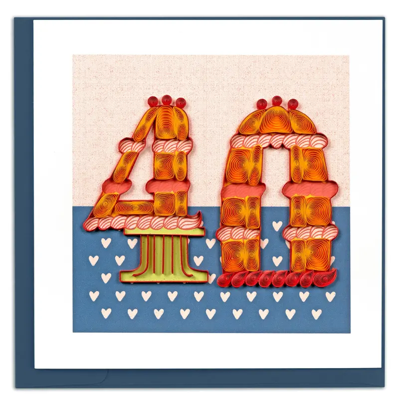 40Th Anniversary Hand-Quilled Greeting Card 1