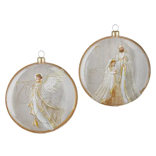 5-Inch Holy Family And Angel Disc Ornament 1