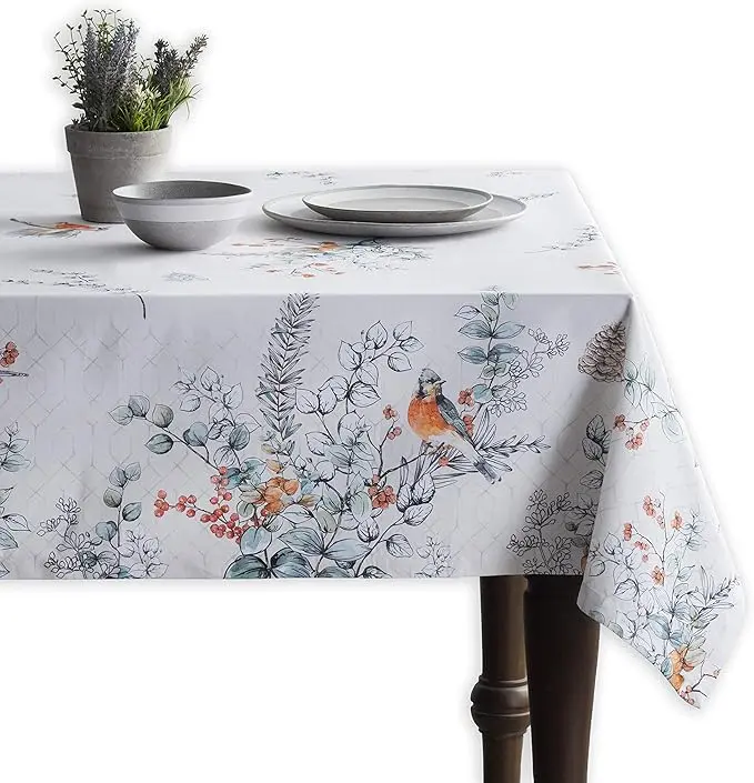 54-Inch Shabby Chic White Tablecloth – Vintage-Inspired Square Cover 1