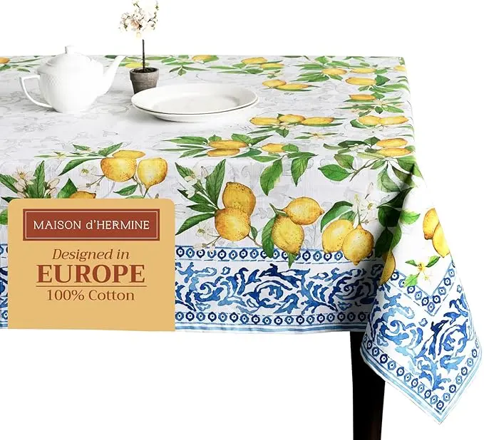 54-Inch Square Cedrat-Hued Tablecloth 1