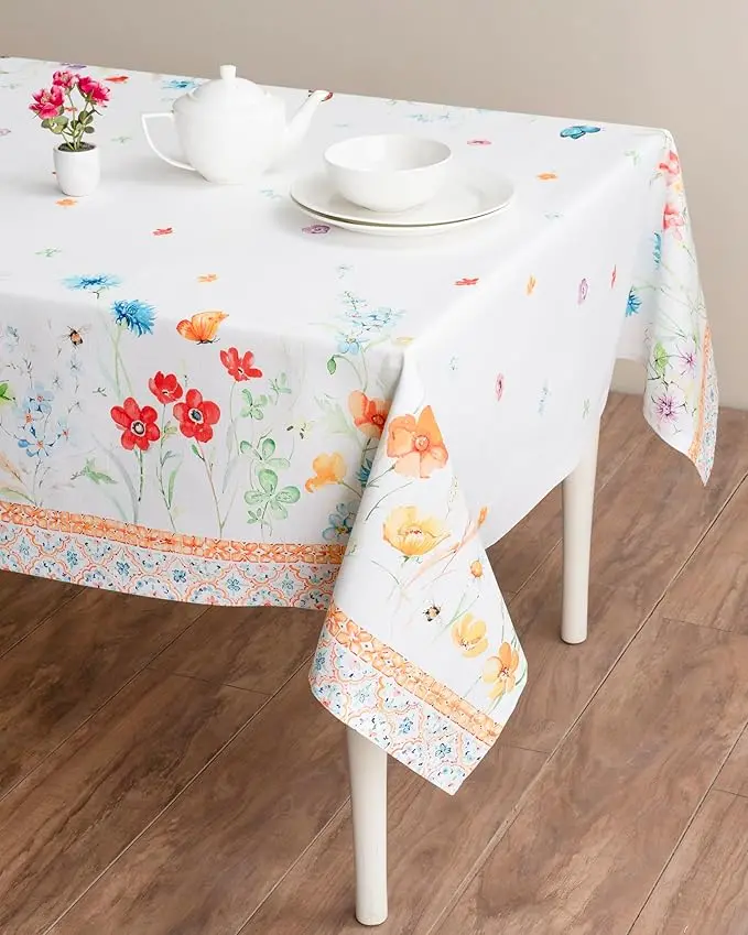54-Inch Square Summer Whisper Tablecloth – Lightweight Linen-Blend 1