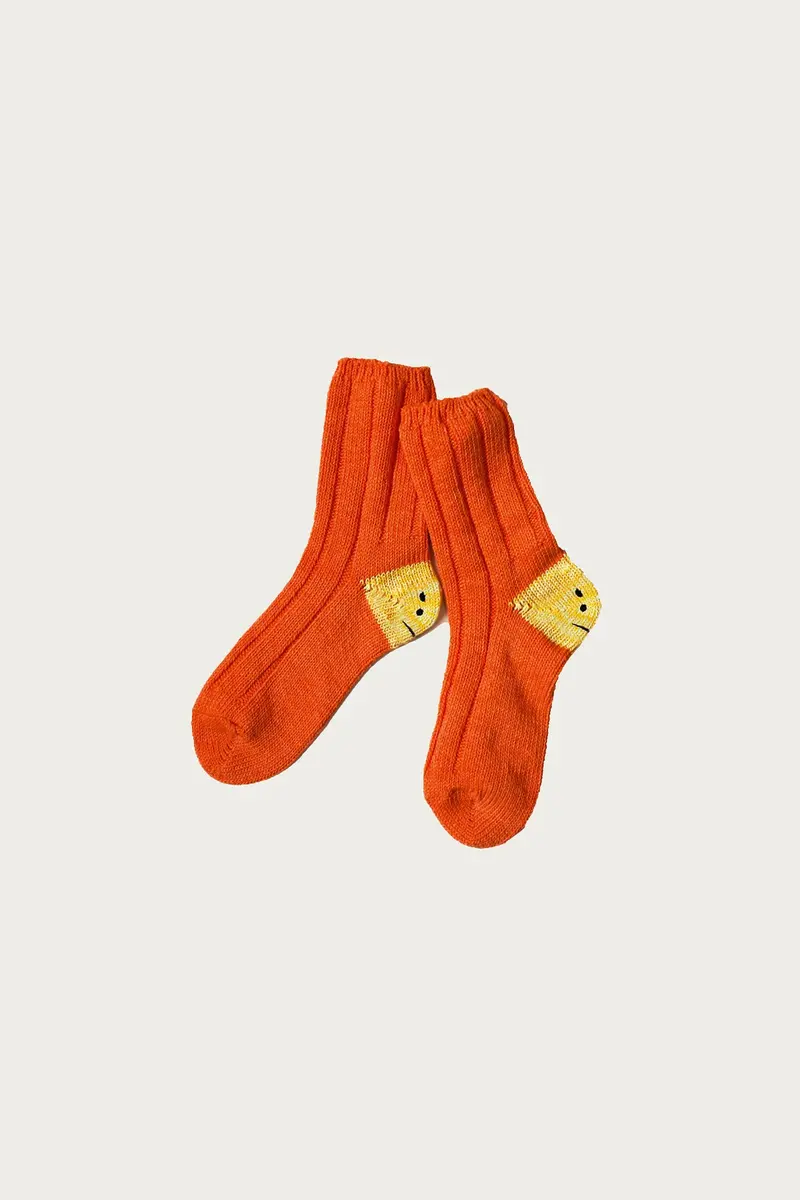 56 Yarns Ma-1 Rainbow Happy Heel Socks In Orange 1