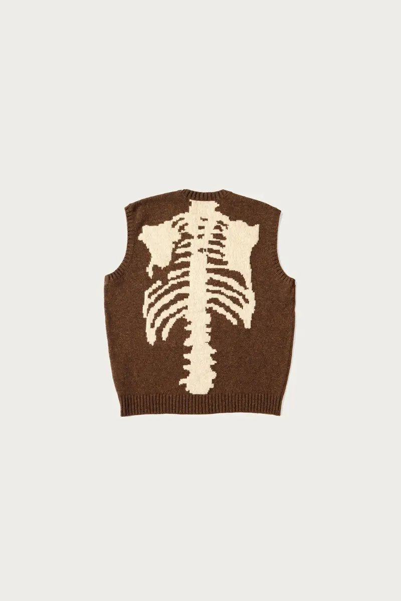 5G Wool Bone Vest – Brown 1