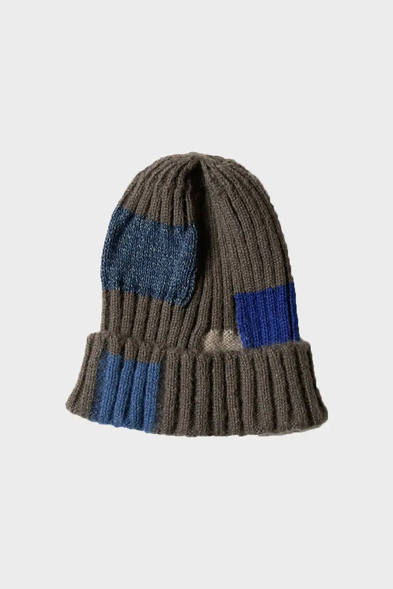 5G Wool Tugihagi Ribbed Knit Beanie In Grey 1
