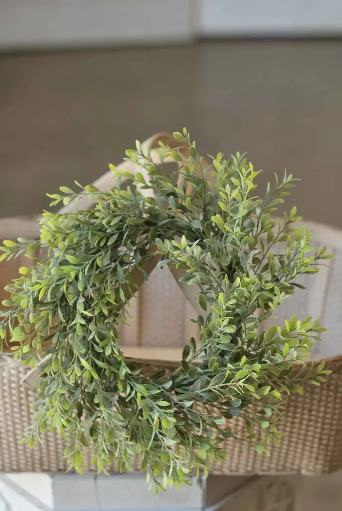 6-Inch Basil Boxwood Candle Ring Decor 1