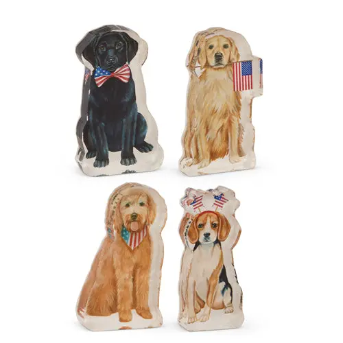 6-Inch Patriotic Puppy Acrylic Block Ornament 1