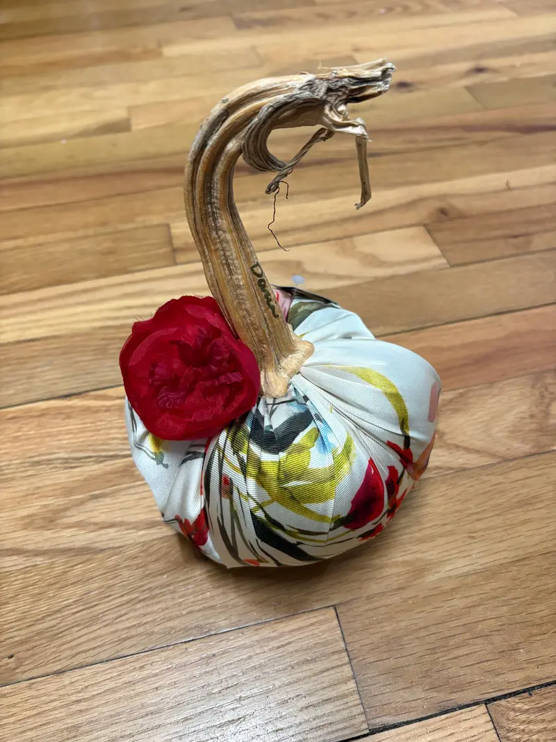 6-Inch Rose Floral Pumpkin – Handcrafted One-Of-A-Kind Decor 1