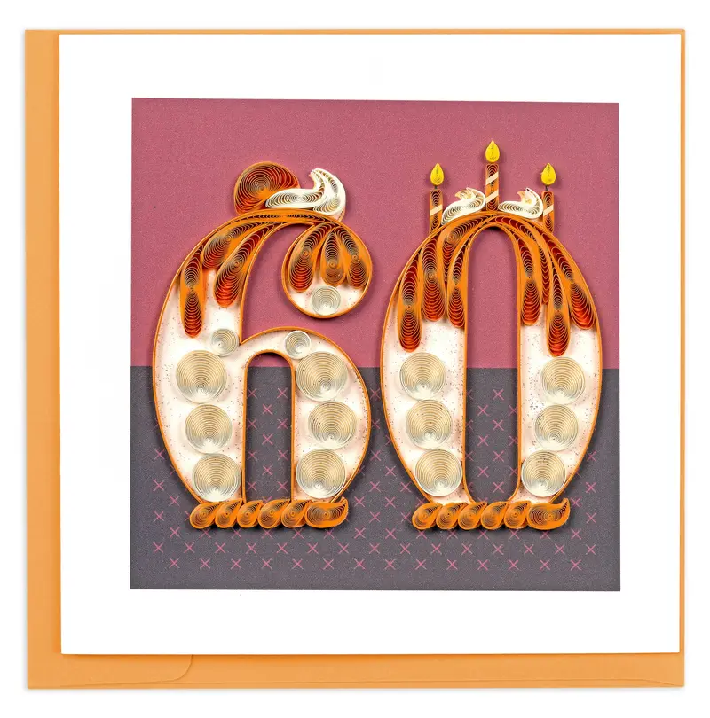 60Th Birthday Quilled Celebration Card 1