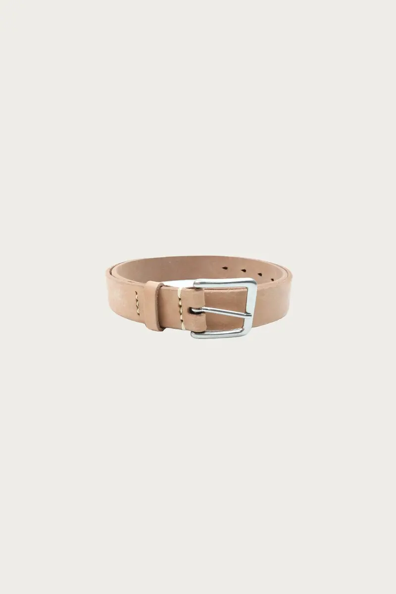 6218 Leather Narrow Belt – Wide Profile In Natural Tan 1