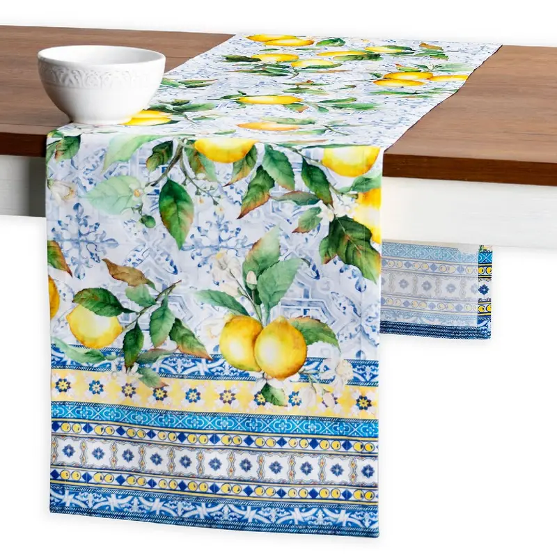 72-Inch Citrus Print Table Runner – Vibrant Summer Kitchen Décor 1