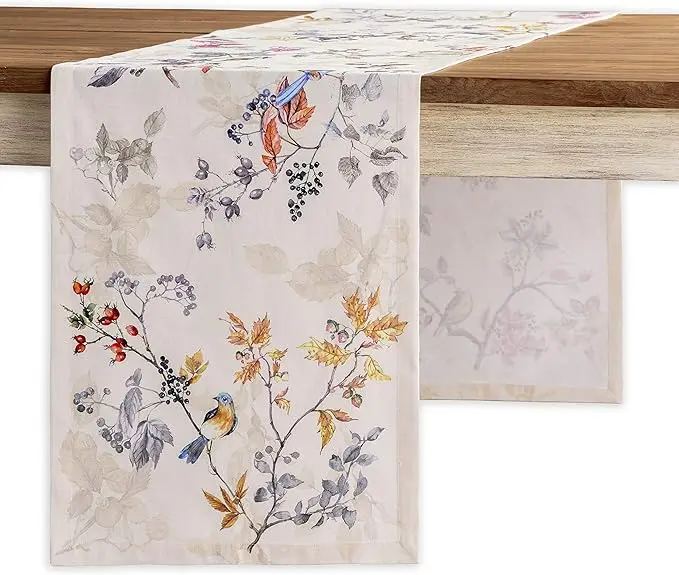72-Inch Equinoxe Beige Table Runner – Textured Linen-Look Centerpiece 1