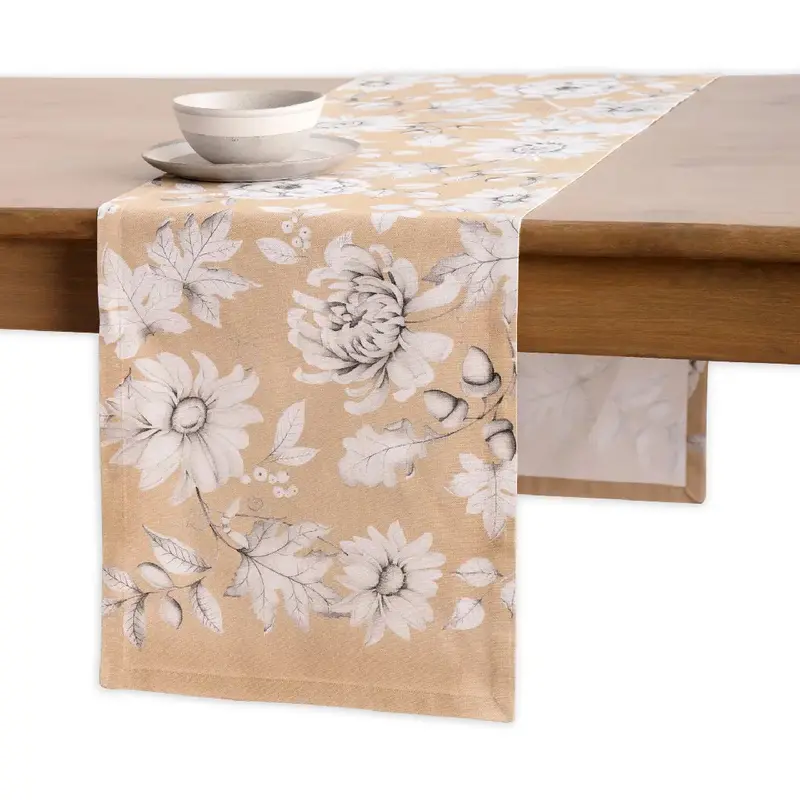 72-Inch Pretty Autumn Table Runner – Seasonal Linen Home Decor 1