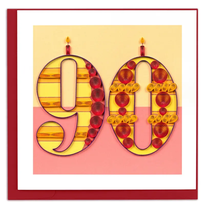 90Th Birthday Quilling Art Greeting Card 1