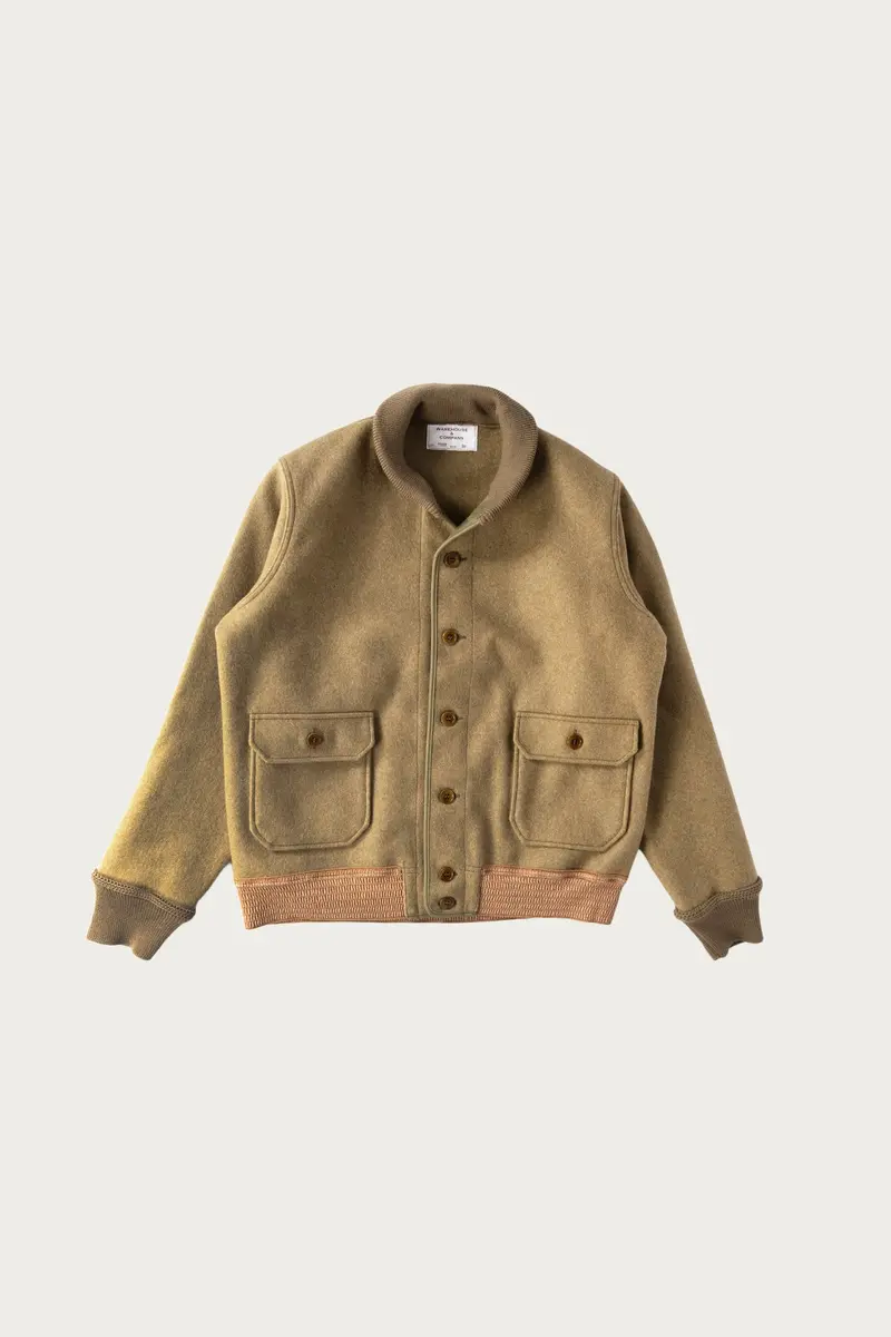 A-1 Inspired Wool Flight Jacket In Olive Drab 1