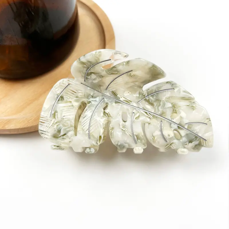 Acetate Leaf Hair Clip For Fine Hair 1