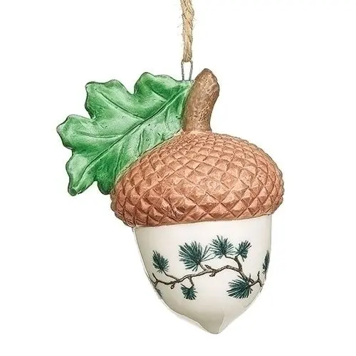 Acorn-Shaped Christmas Ornament With Cardinal Accent 1