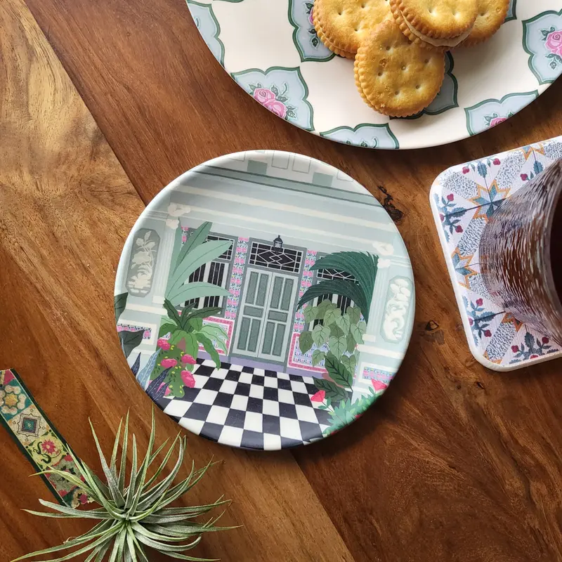 Afternoon Dream At Katong Mini Bamboo Plate 1