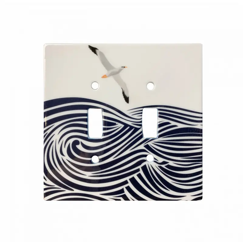 Albatross Ceramic Double Light Switch Plate 1