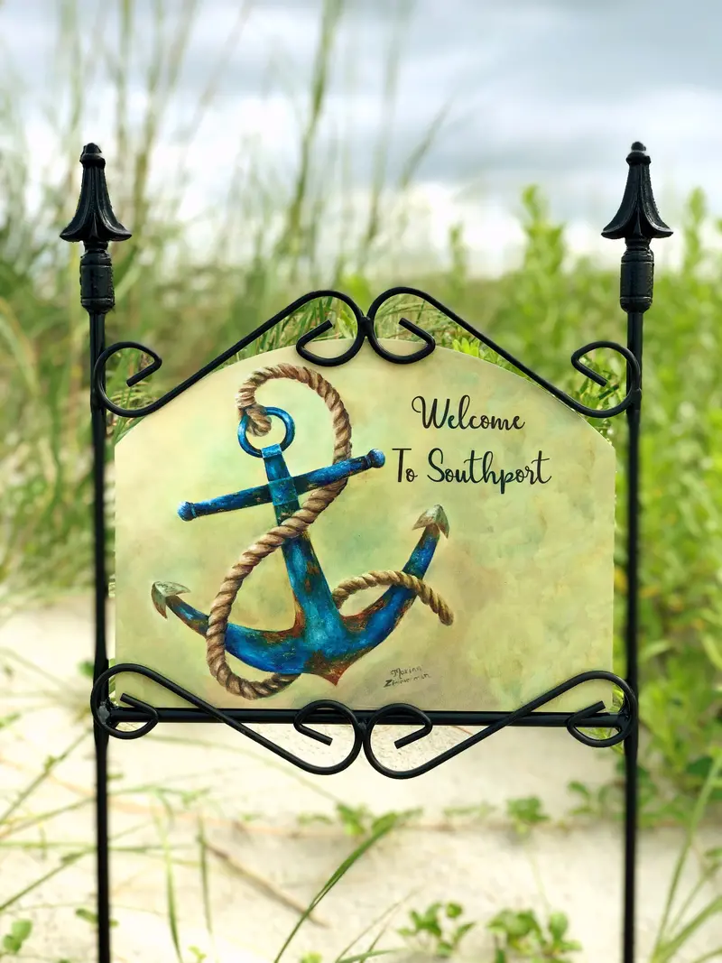 Anchor-Themed 'Welcome To Southport' Garden Sign 1