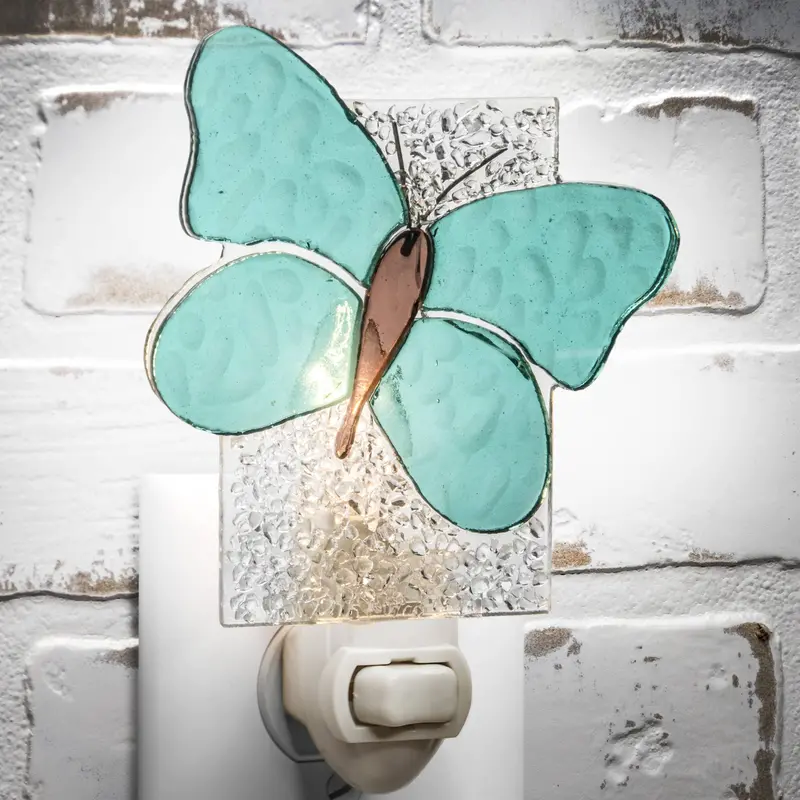 Aqua Blue Butterfly Night Light – Gentle Illumination 1
