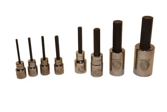 Armstrong Hex Bit Set – 8-Piece Nos Collection (1/8″–5/8″), Dual Drive (1/4″ & 1/2″), Usa Made 1