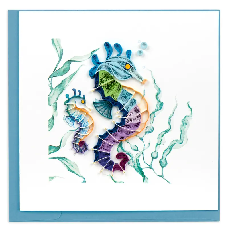 Artisan Seahorse Paper Quilling Birthday Card 1