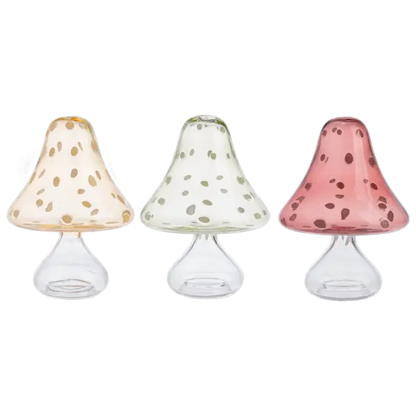 Artistic Glass Mushroom Figurines Available In Three Rich Tones 1