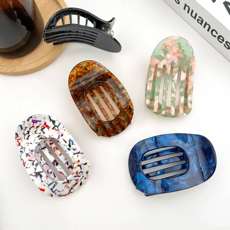 Assorted Flat Hair Clips – Vibrant Solid-Color Set 1