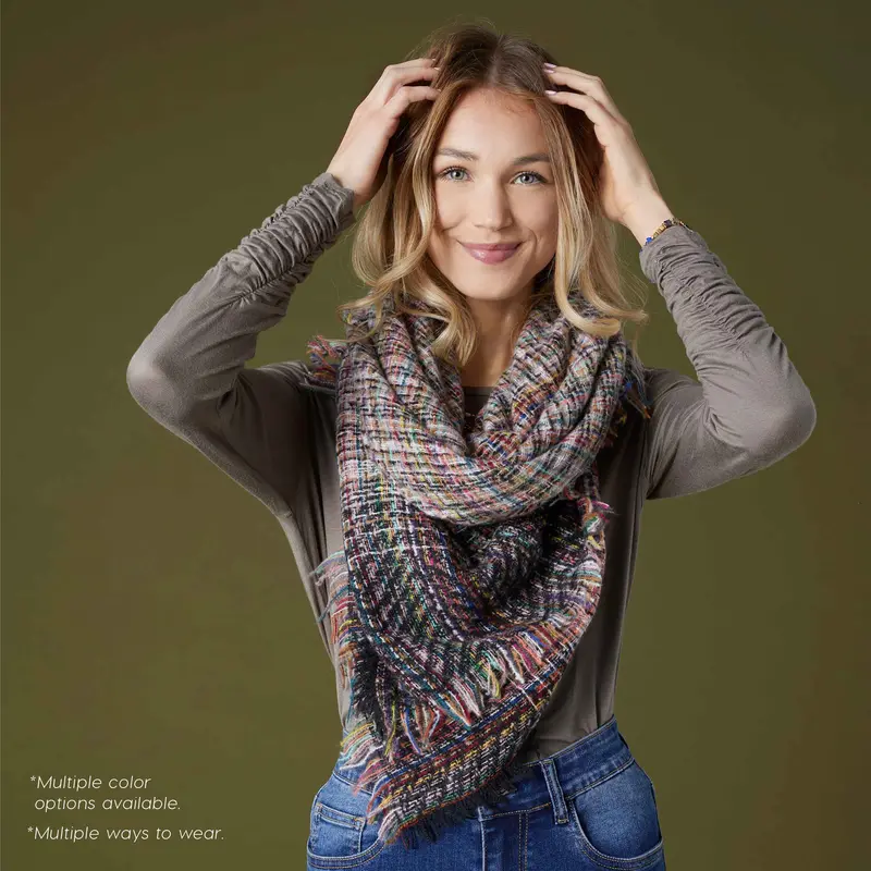 Aubrey Brushed Cotton Square Scarf 1