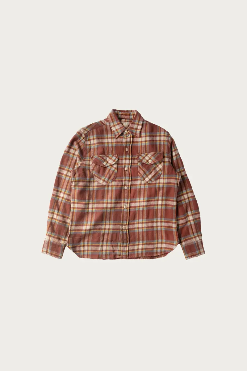 Autumn Rust Washed Flannel Workshirt 1
