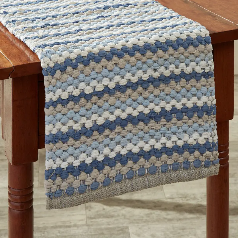 Aviary Chindi Table Runner – 13X36 Inch Lightweight Cotton-Linen Blend 1
